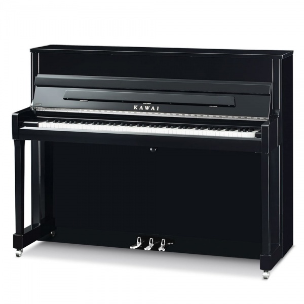 Kawai K-200 Upright Piano with Nickel Hardware (Ebony Polish/Satin)