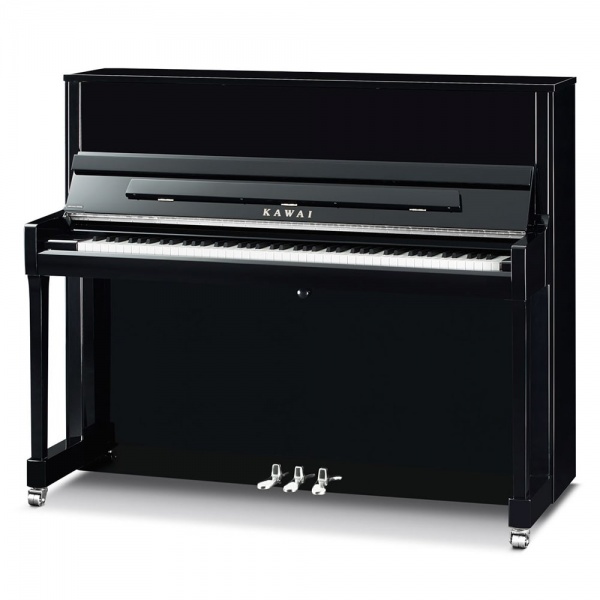 Kawai K-300 Upright Piano with Nickel Hardware (Ebony Polish/Satin)