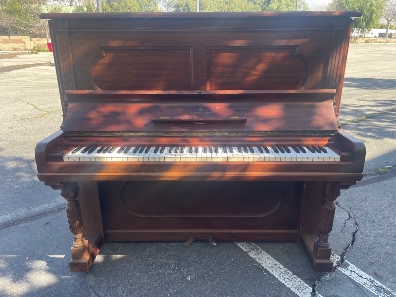 Classic Vintage Steinway Tall Upright Piano Mahogany