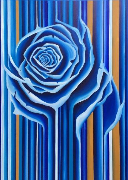 Blue Rose Striped