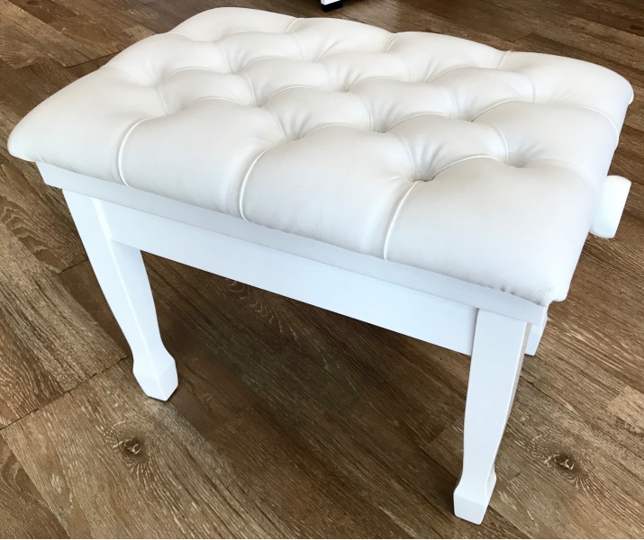 Artist's Piano Bench with Adjustable Height - Polished White
