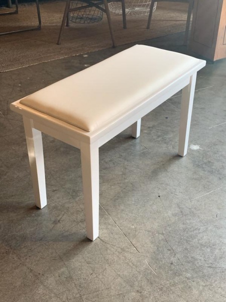 Duet Piano Bench with Storage -Polished White